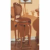 Casa Padrino Luxus Barock Leder Barstuhl Braun / Gold H. 118 cm - Bar Möbel - Made in Italy