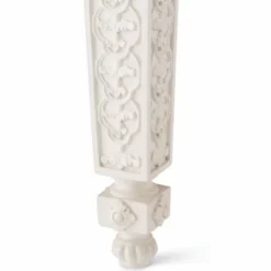 Casa Padrino Luxus Barock Mahagoni Konsole mit Marmorplatte Antik Weiß / Weiß 214 cm