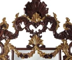 Casa Padrino Luxus Barock Mahagoni Spiegel Dunkelbraun / Gold H. 210 cm - Barock Möbel