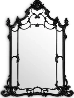 Casa Padrino Luxus Barock Mahagoni Spiegel Schwarz - Prunkvoller Barockstil Wandspiegel aus handgeschnitztem Mahagoni Holz - Luxus Möbel im Barockstil - Prunkvolle Barock Möbel - Edel & Prunkvoll