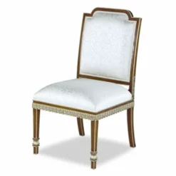 Casa Padrino Luxus Barock Mahagoni Esszimmer Stuhl Weiß / Braun / Gold H. 102 cm - Barock Möbel