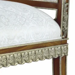 Casa Padrino Luxus Barock Mahagoni Esszimmer Stuhl Weiß / Braun / Gold H. 102 cm - Barock Möbel