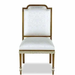 Casa Padrino Luxus Barock Mahagoni Esszimmer Stuhl Weiß / Braun / Gold H. 102 cm - Barock Möbel