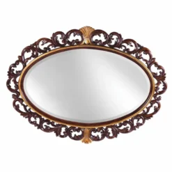 Casa Padrino Luxus Barock Mahagoni Spiegel Dunkelbraun / Antik Gold 135 cm - Barock Möbel
