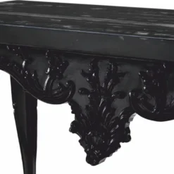 Casa Padrino Luxus Barock Mahagoni Konsole mit Marmorplatte Schwarz 128,5 cm