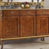 Casa Padrino Luxus Barock Mahagoni Sideboard Braun / Gold - Edler Massivholz Schrank mit 3 Schubladen und 3 Türen - Barock Möbel - Luxus Qualität - Made in Italy