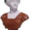 Casa Padrino Luxus Barock Marmor Büste Dame Weiß / Rot H. 65 cm
