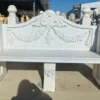 Casa Padrino Luxus Barock Marmor Gartenbank Grau 183 cm - Barock Garten Möbel