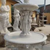 Casa Padrino Luxus Barock Marmor Springbrunnen Weiß Ø 150 x H. 230 cm