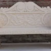 Casa Padrino Luxus Barock Marmor Gartenbank Beige 179 cm - Barock Marmor Garten Möbel