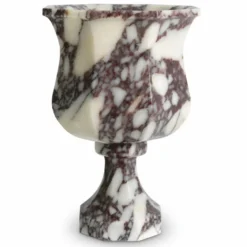 Casa Padrino Luxus Barock Marmor Vase Weiß H. 35,5 cm - Barock Deko Accessoires