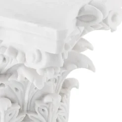 Casa Padrino Luxus Barock Marmor Couchtisch Weiß - Handgefertigter Barockstil Marmor Wohnzimmertisch - Prunkvolle Luxus Barock Marmor Wohnzimmer Möbel