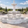 Casa Padrino Luxus Barock Marmor Springbrunnen Weiß Ø 320 x H. 410 cm