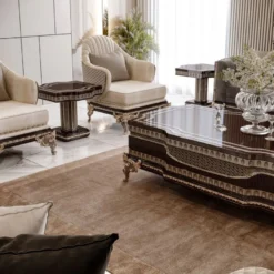 Casa Padrino Luxus Barock Massivholz Sessel Creme / Grau / Dunkelbraun / Gold