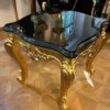 Casa Padrino Luxus Barock Massivholz Beistelltisch Schwarz / Gold - Prunkvoller Luxus Tisch im Barockstil - Luxus Barock Wohnzimmer Möbel