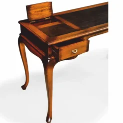 Casa Padrino Luxus Barock Massivholz Schreibtisch Braun 126 cm - Massivholz Büro Möbel - Barock Büro Möbel