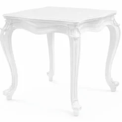 Casa Padrino Luxus Barock Massivholz Beistelltisch Weiß H. 60 cm - Barock Möbel