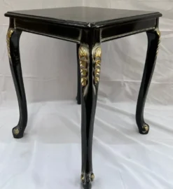 Casa Padrino Luxus Barock Massivholz Beistelltisch Schwarz / Gold - Quadratischer Tisch im Barockstil - Barock Möbel - Edel & Prunkvoll