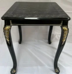 Casa Padrino Luxus Barock Massivholz Beistelltisch Schwarz / Gold - Quadratischer Tisch im Barockstil - Barock Möbel - Edel & Prunkvoll