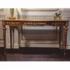 Casa Padrino Luxus Barock Massivholz Konsole Braun / Gold 130 cm - Barock Möbel - Made in Italy