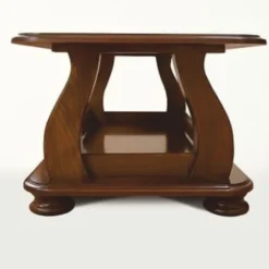 Casa Padrino Luxus Barock Massivholz Couchtisch Braun 120 cm - Barock Möbel