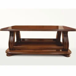Casa Padrino Luxus Barock Massivholz Couchtisch Braun 120 cm - Barock Möbel
