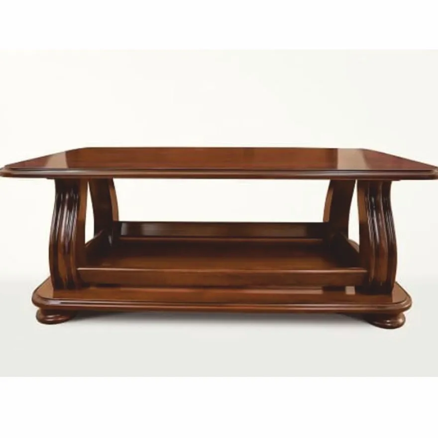 Casa Padrino Luxus Barock Massivholz Couchtisch Braun 120 cm - Barock Möbel