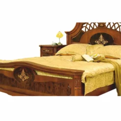 Casa Padrino Luxus Barock Massivholz Doppelbett Braun / Dunkelbraun - Barock Schlafzimmer Möbel