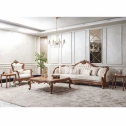 Casa Padrino Luxus Barock Massivholz Beistelltisch Braun H. 57 cm - Barock Möbel