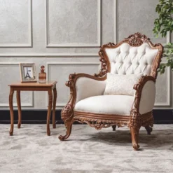 Casa Padrino Luxus Barock Massivholz Beistelltisch Braun H. 57 cm - Barock Möbel