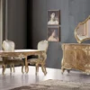 Casa Padrino Luxus Barock Möbel Set Antik Gold - 1 Barock Sideboard mit 4 Türen & 1 Barock Wandspiegel - Barock Möbel - Edel & Prunkvoll