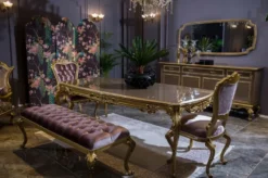 Casa Padrino Luxus Barock Möbel Set Sideboard mit Spiegel Grau / Gold - Prunkvoller Massivholz Schrank mit Wandspiegel - Edle Möbel im Barockstil - Luxus Qualität