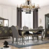 Casa Padrino Luxus Barock Möbel Set Grau / Gold - 1 Sideboard mit 4 Türen & 1 Spiegel - Edle Barock Möbel - Edel & Prunkvoll