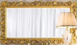 Casa Padrino Luxus Barock Möbel Set Cremefarben / Gold - 1 Barock Sideboard & 1 Barock Wandspiegel - Barock Möbel - Luxus Qualität - Made in Italy