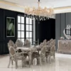 Casa Padrino Luxus Barock Möbel Set Silber - 1 Sideboard & 2 Spiegel - Handgefertigte Möbel im Barockstil - Edel & Prunkvoll