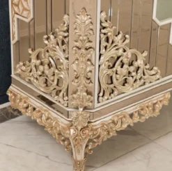 Casa Padrino Luxus Barock Möbel Set Weiß / Gold - 1 Sideboard & 2 Spiegel - Handgefertigte Möbel im Barockstil - Edel & Prunkvoll