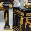 Casa Padrino Luxus Barock Möbel Set Schwarz / Gold - 1 Barock Kommode und 2 Barock Säulen - Prunkvolle Barock Möbel