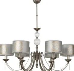 Casa Padrino Luxus Barock Messing Kronleuchter Silber Ø 85 cm
