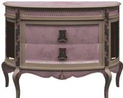 Casa Padrino Luxus Barock Nachtkommode Rosa / Beige - Prunkvoller Kinderzimmer Nachttisch - Barock Kinderzimmer Möbel - Luxus Qualität - Made in Italy