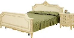 Casa Padrino Luxus Barock Nachtkommode Creme / Beige - Prunkvoller Barock Nachttisch mit 3 Schubladen - Luxus Schlafzimmer Möbel im Barockstil - Barock Möbel - Barock Einrichtung