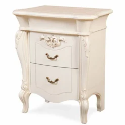 Casa Padrino Luxus Barock Nachtkommode mit 2 Schubladen Creme / Bronze H. 70 cm