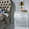 Casa Padrino Luxus Barock Nachtkommode mit 2 Schubladen Hochglanz Weiß - Handgefertigter Barock Nachttisch - Barock Schlafzimmer Möbel - Luxus Möbel in Barockstil - Barock Möbel