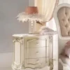 Casa Padrino Luxus Barock Nachtkommode Cremefarben / Silber - Handgefertigter Barock Nachttisch mit 3 Schubladen - Barock Schlafzimmer Möbel - Luxus Qualität - Made in Italy