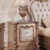 Casa Padrino Luxus Barock Nachtkommode Kupfer / Silber - Prunkvoller Barock Nachttisch mit 3 Schubladen - Luxus Schlafzimmer Möbel im Barockstil - Barock Möbel - Barock Einrichtung