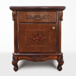 Casa Padrino Luxus Barock Nachtkommode Dunkelbraun H. 72,5 cm - Barock Möbel