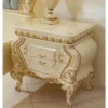 Casa Padrino Luxus Barock Nachtkommode mit 2 Schubladen Creme / Gold - Schlafzimmer Möbel