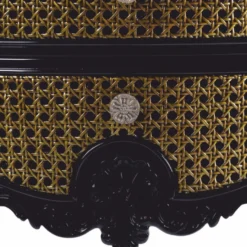 Casa Padrino Luxus Barock Nachtkommode im chinesischen Stil Schwarz / Gold / Weiß