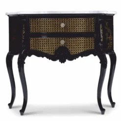 Casa Padrino Luxus Barock Nachtkommode im chinesischen Stil Schwarz / Gold / Weiß