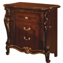 Casa Padrino Luxus Barock Nachtkommode mit 3 Schubladen Dunkelbraun / Gold - Made in Italy