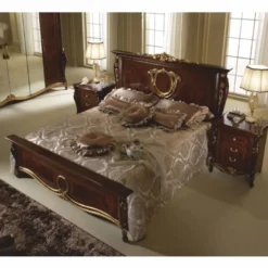 Casa Padrino Luxus Barock Nachtkommode mit 3 Schubladen Dunkelbraun / Gold - Made in Italy